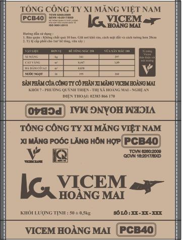 Description: Thay đổi maket vỏ bao xi măng Vicem Hoàng Mai - CÔNG TY CỔ PHẦN XI MĂNG  VICEM HOÀNG MAICÔNG TY CỔ PHẦN XI MĂNG VICEM HOÀNG MAI